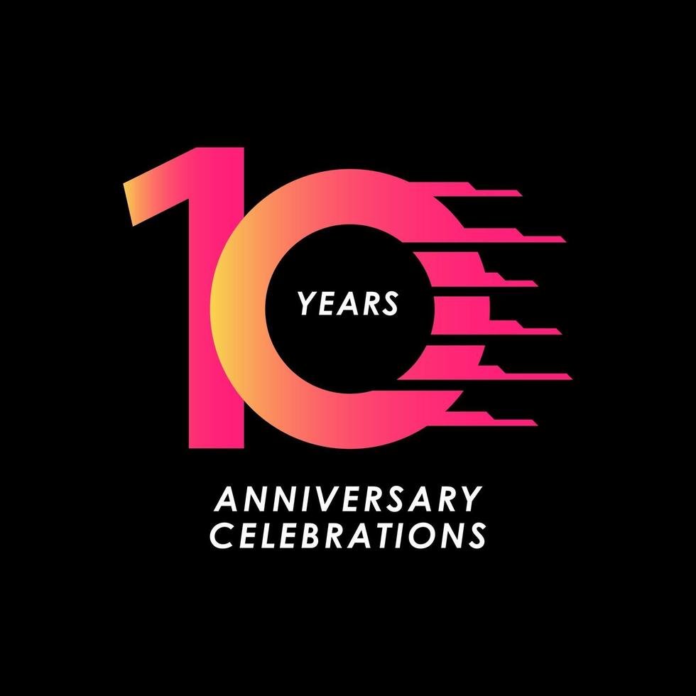 10 Years Anniversary Celebration Number Vector Template Design Illustration