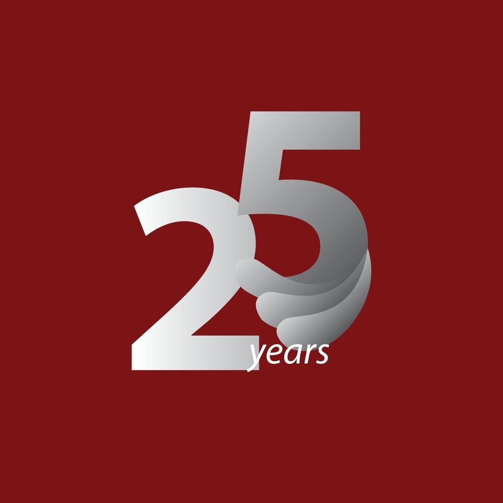 25 Years Anniversary Celebration Vector Template Design Illustration