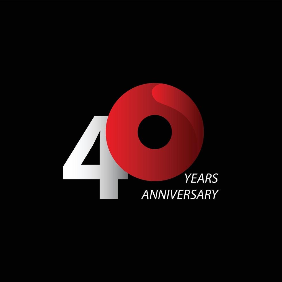 40 Years Anniversary Celebration Vector Template Design Illustration