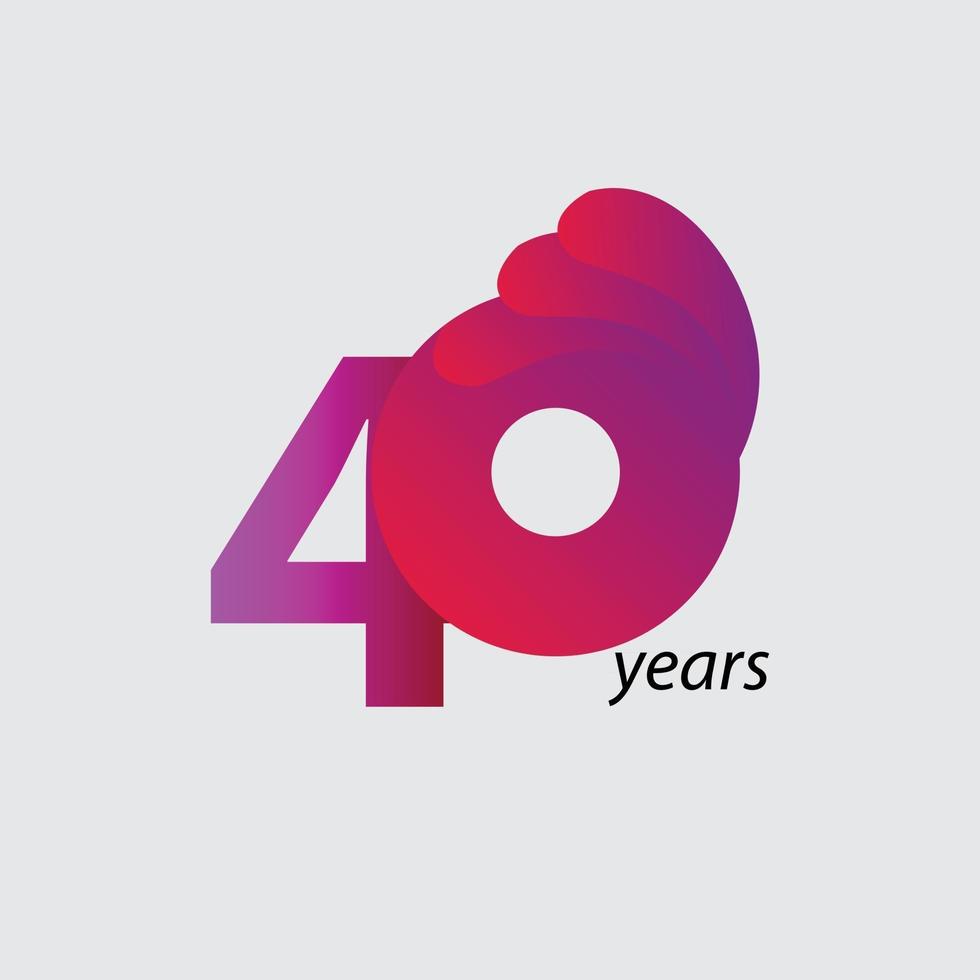 40 Years Anniversary Celebration Vector Template Design Illustration