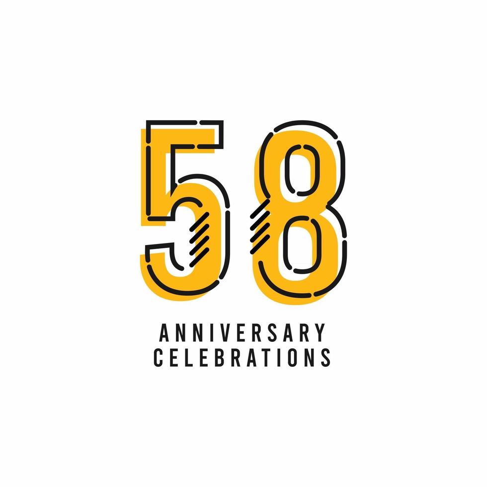 58 Years Anniversary Celebration Vector Template Design Illustration