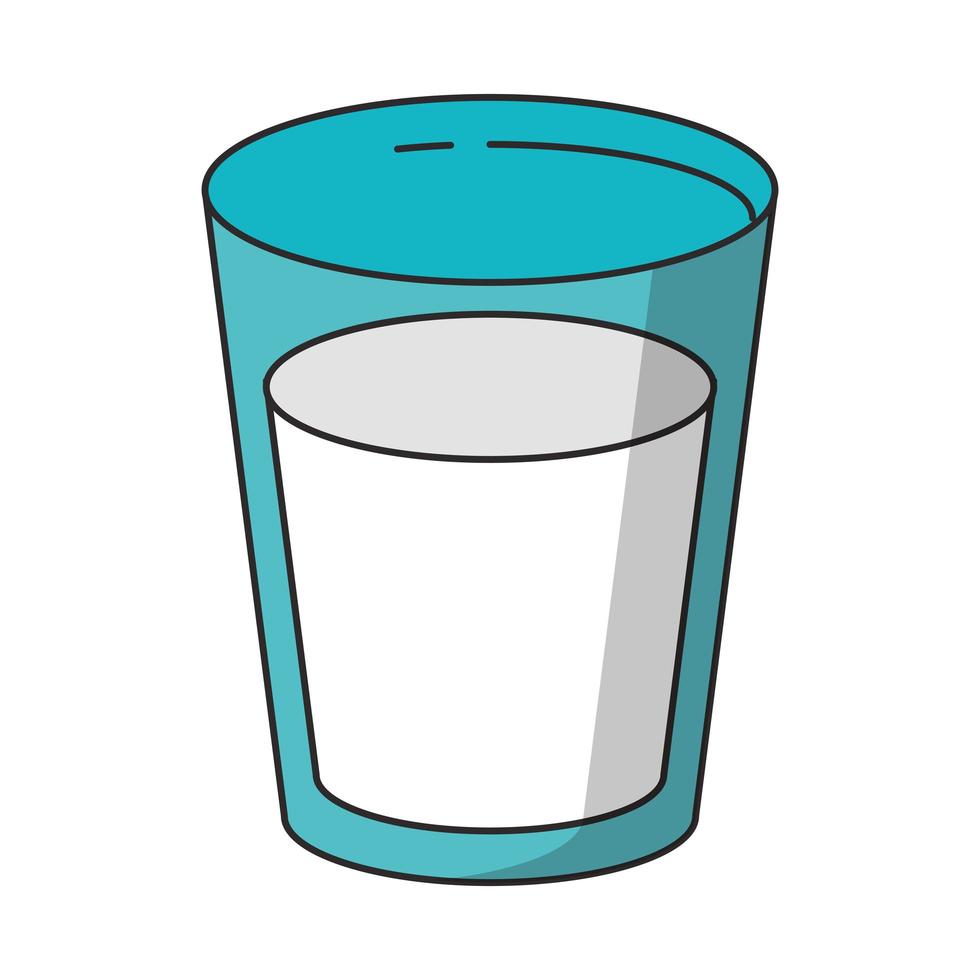 Milk glass cup cartoon isolated vector