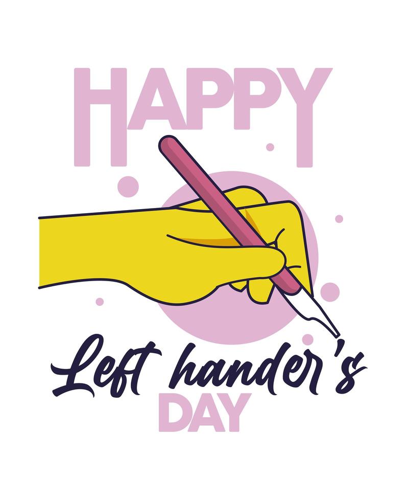 left handers day celebration vector