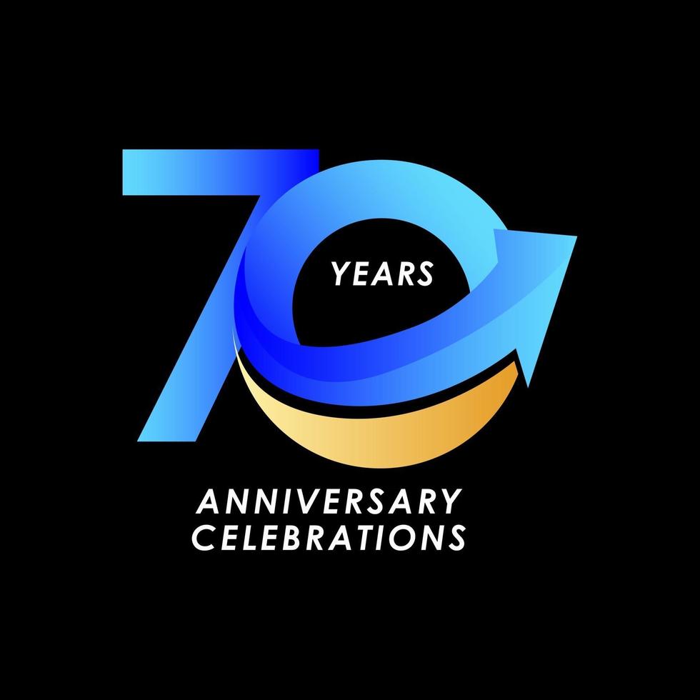 70 Years Anniversary Celebration Number Vector Template Design Illustration