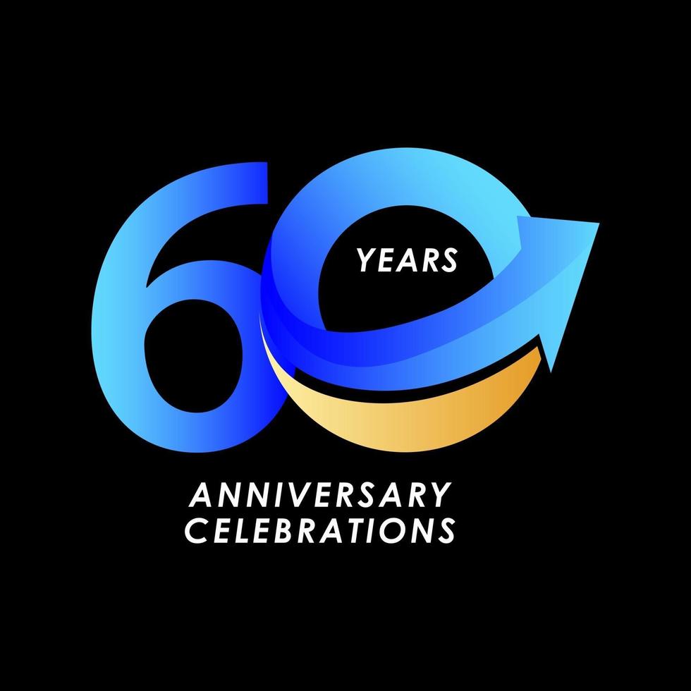 60 Years Anniversary Celebration Number Vector Template Design Illustration