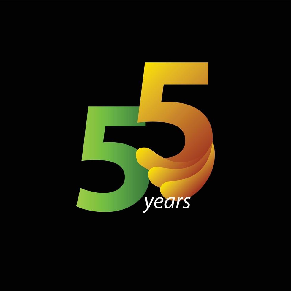 55 Years Anniversary Celebration Vector Template Design Illustration