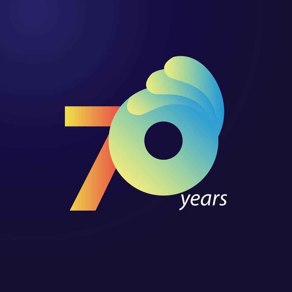 70 Years Anniversary Celebration Vector Template Design Illustration