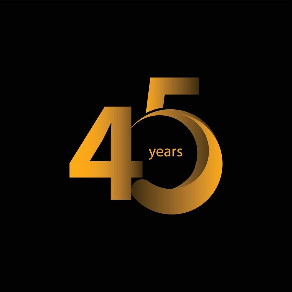 45 Years Anniversary Celebration Vector Template Design Illustration