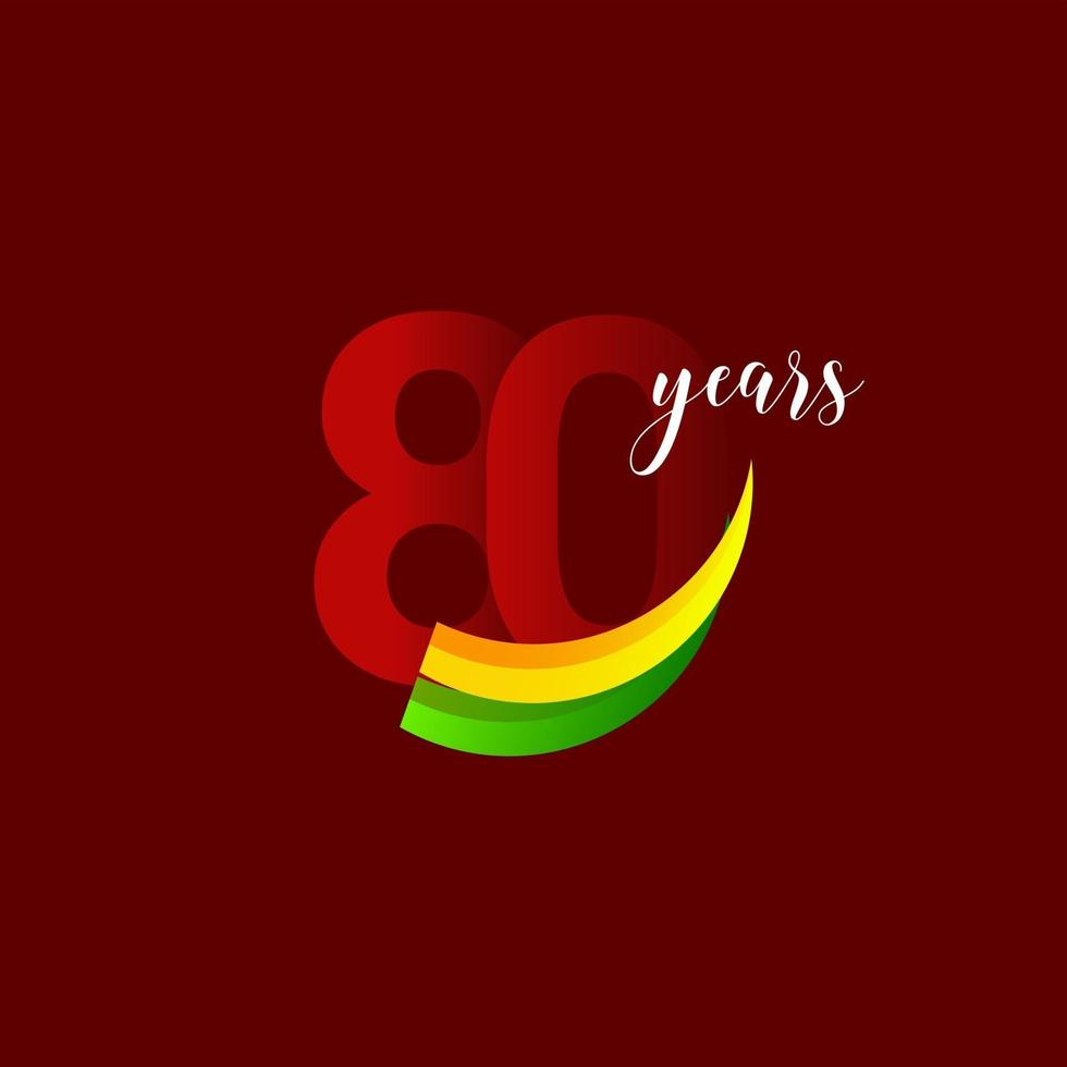 80 Years Anniversary Celebration Number Vector Template Design Illustration