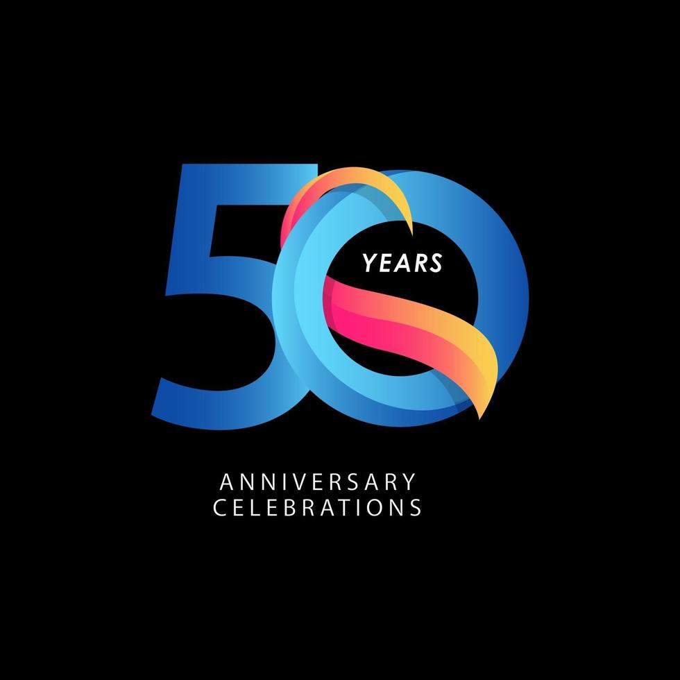 50 Years Anniversary Celebration Number Vector Template Design Illustration