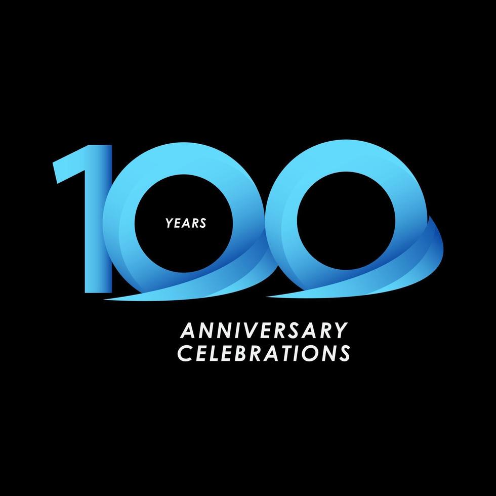 100 Years Anniversary Celebration Number Vector Template Design Illustration