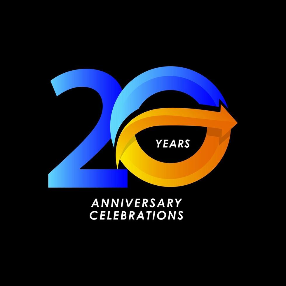 20 Years Anniversary Celebration Number Vector Template Design Illustration