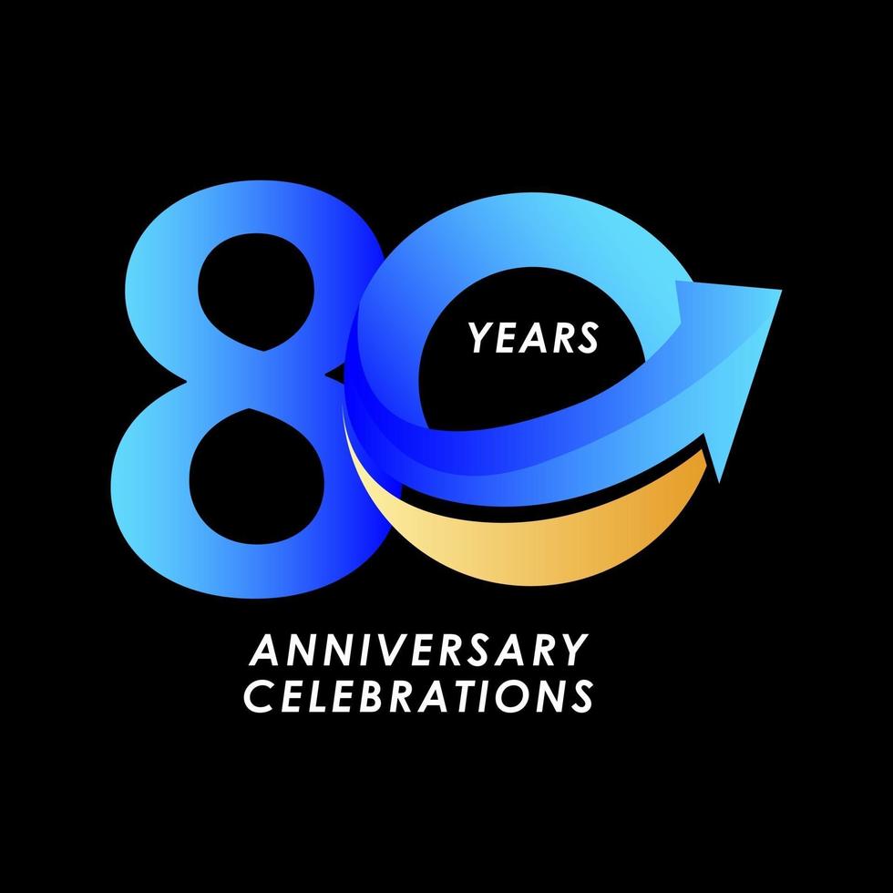 80 Years Anniversary Celebration Number Vector Template Design Illustration