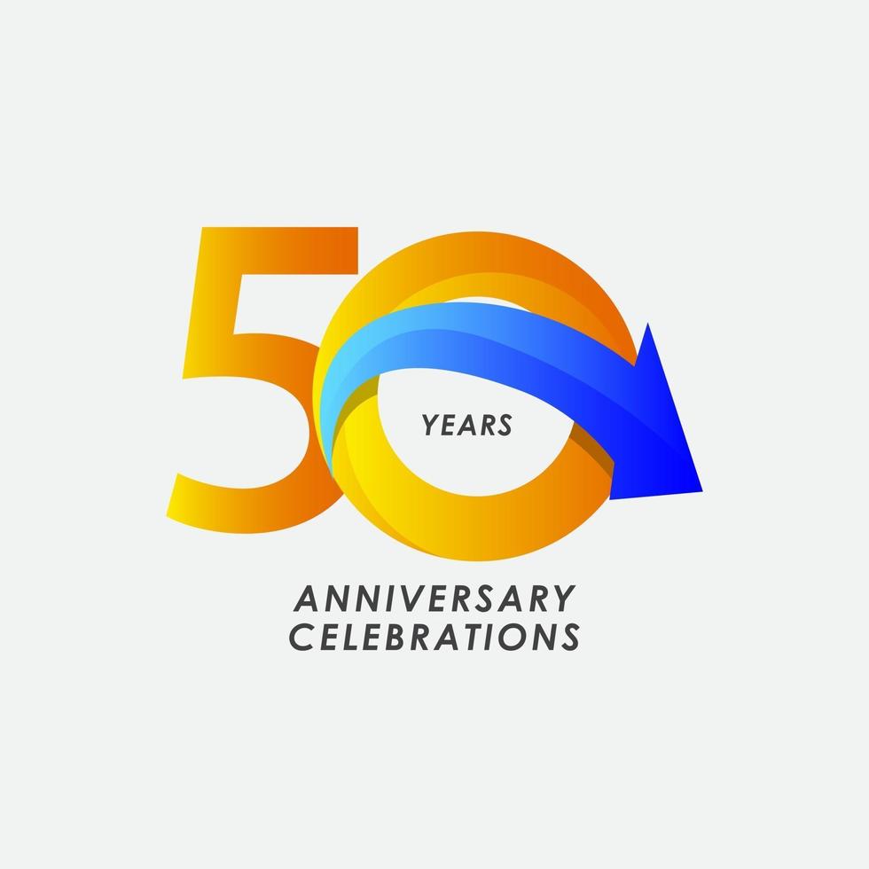 Ilustración de diseño de plantilla de vector de número de celebración de aniversario de 50 años