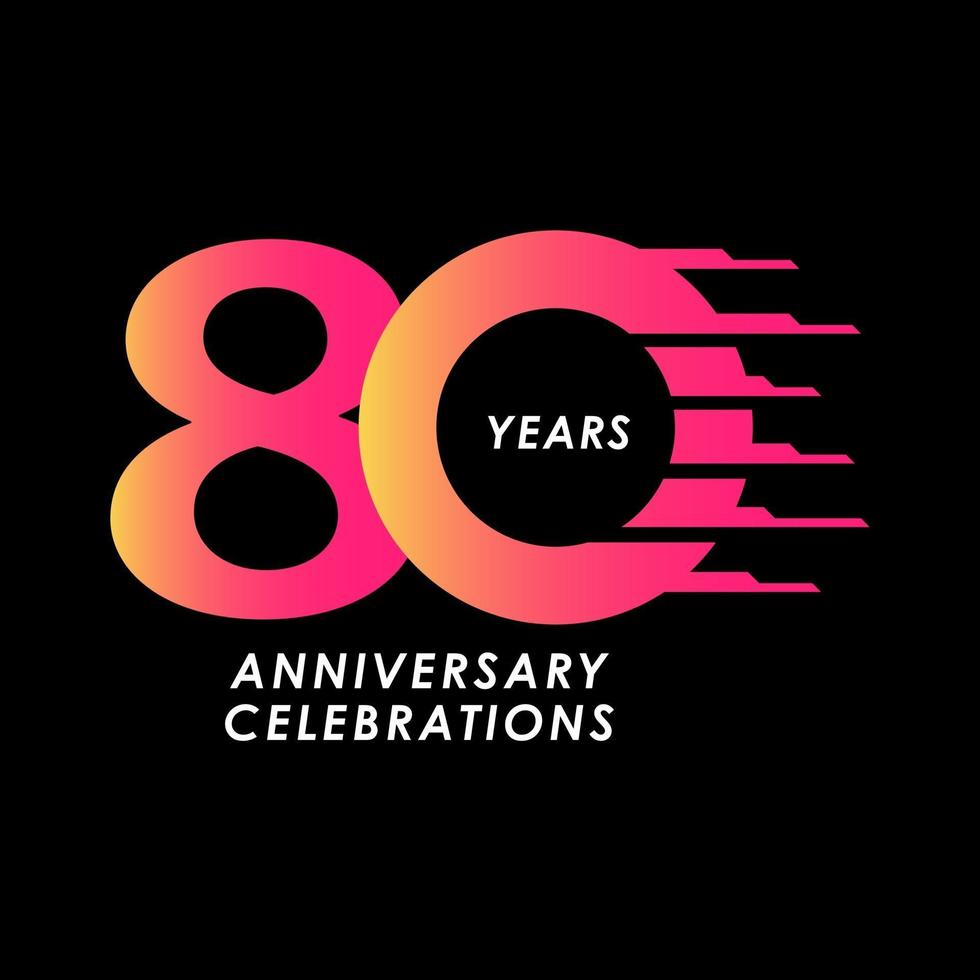 80 Years Anniversary Celebration Number Vector Template Design Illustration