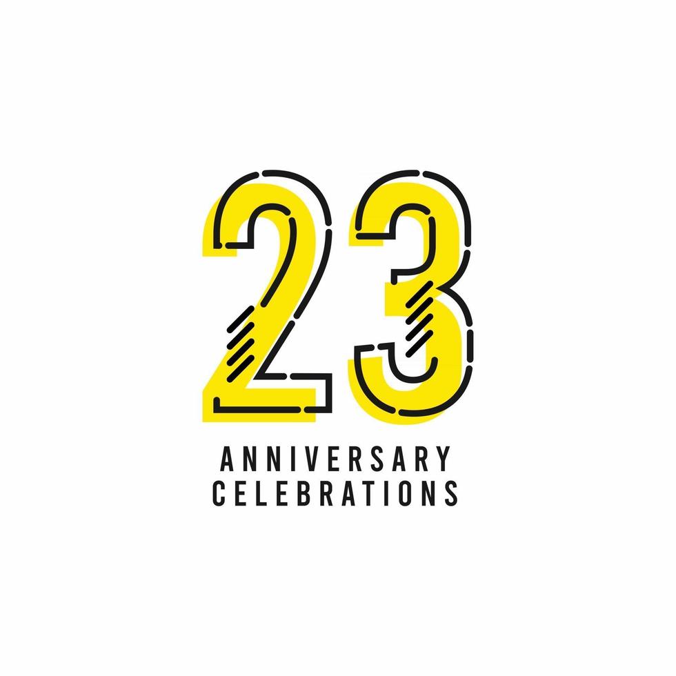 23 Years Anniversary Celebration Vector Template Design Illustration