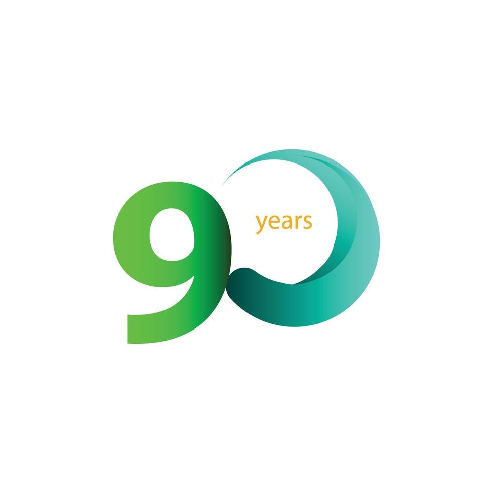 90 Years Anniversary Celebration Vector Template Design Illustration