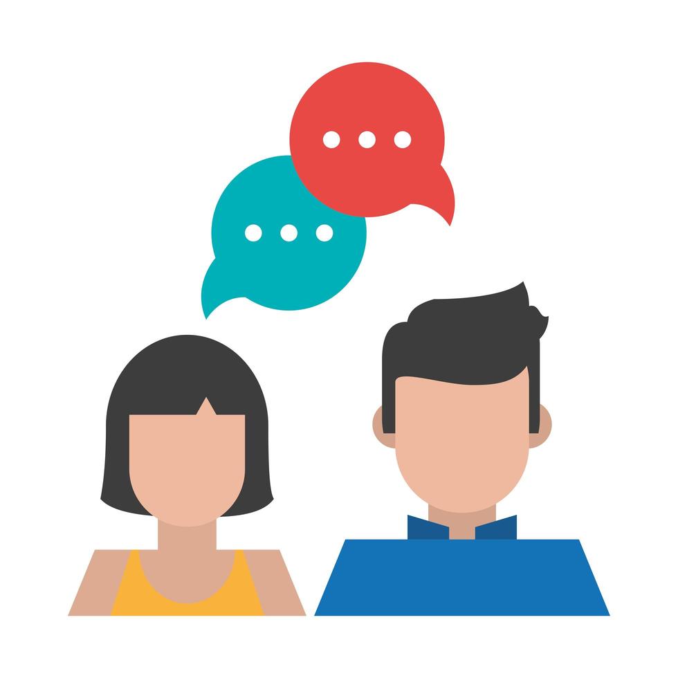 couple with speech bubble vector