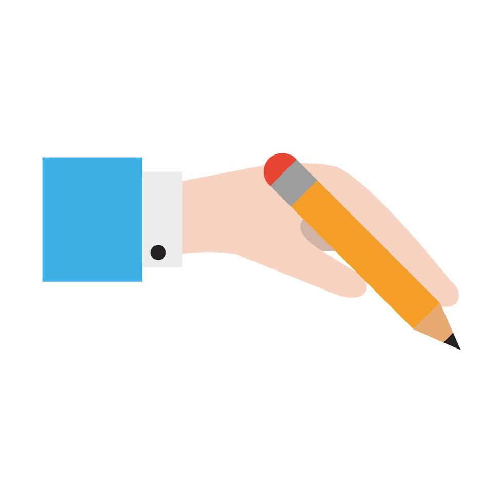 hand holding pencil vector