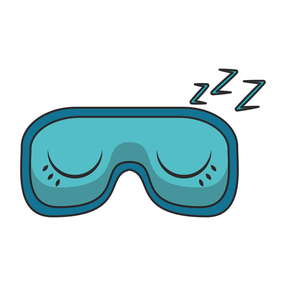 Sleep eyes cap cartoon isolated vector