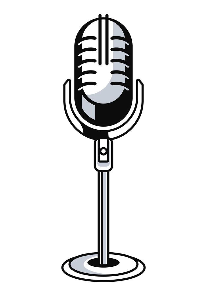 karaoke retro mic vector