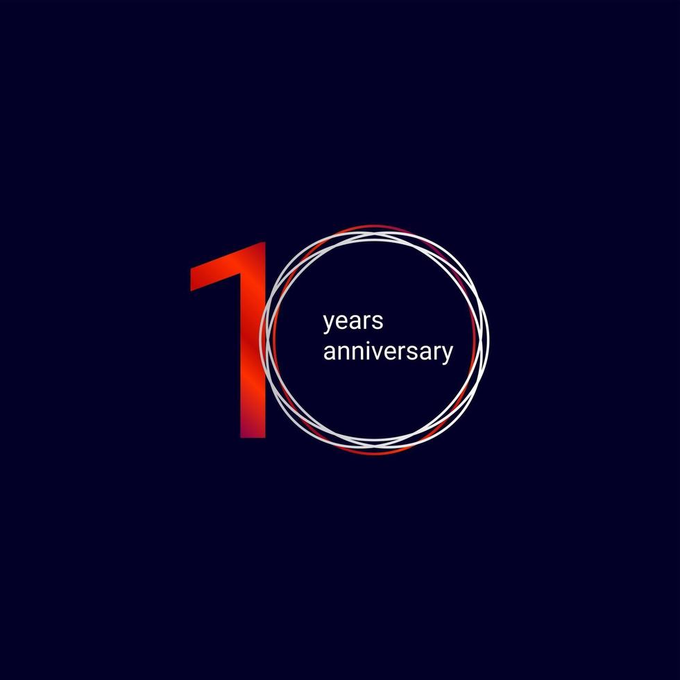 10 Years Anniversary Celebration Vector Template Design Illustration