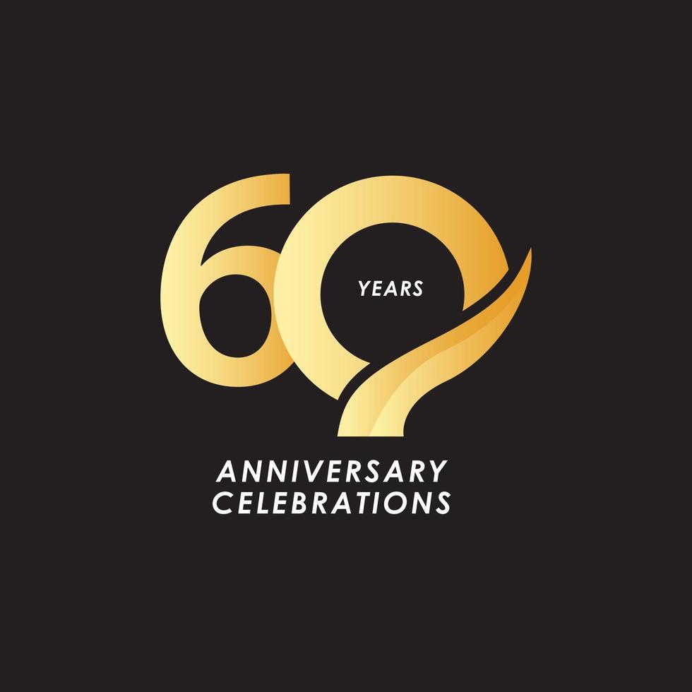 60 Years Anniversary Celebration Number Vector Template Design Illustration