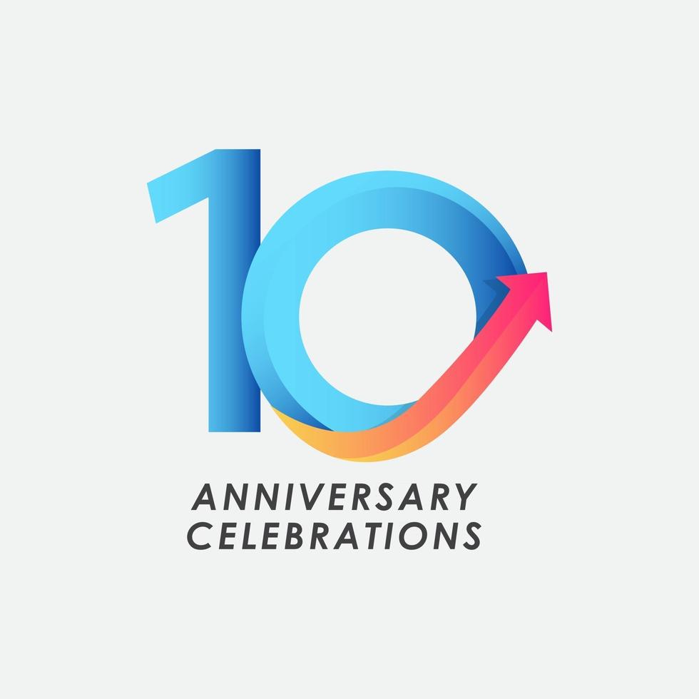 10 Years Anniversary Celebration Number Vector Template Design Illustration