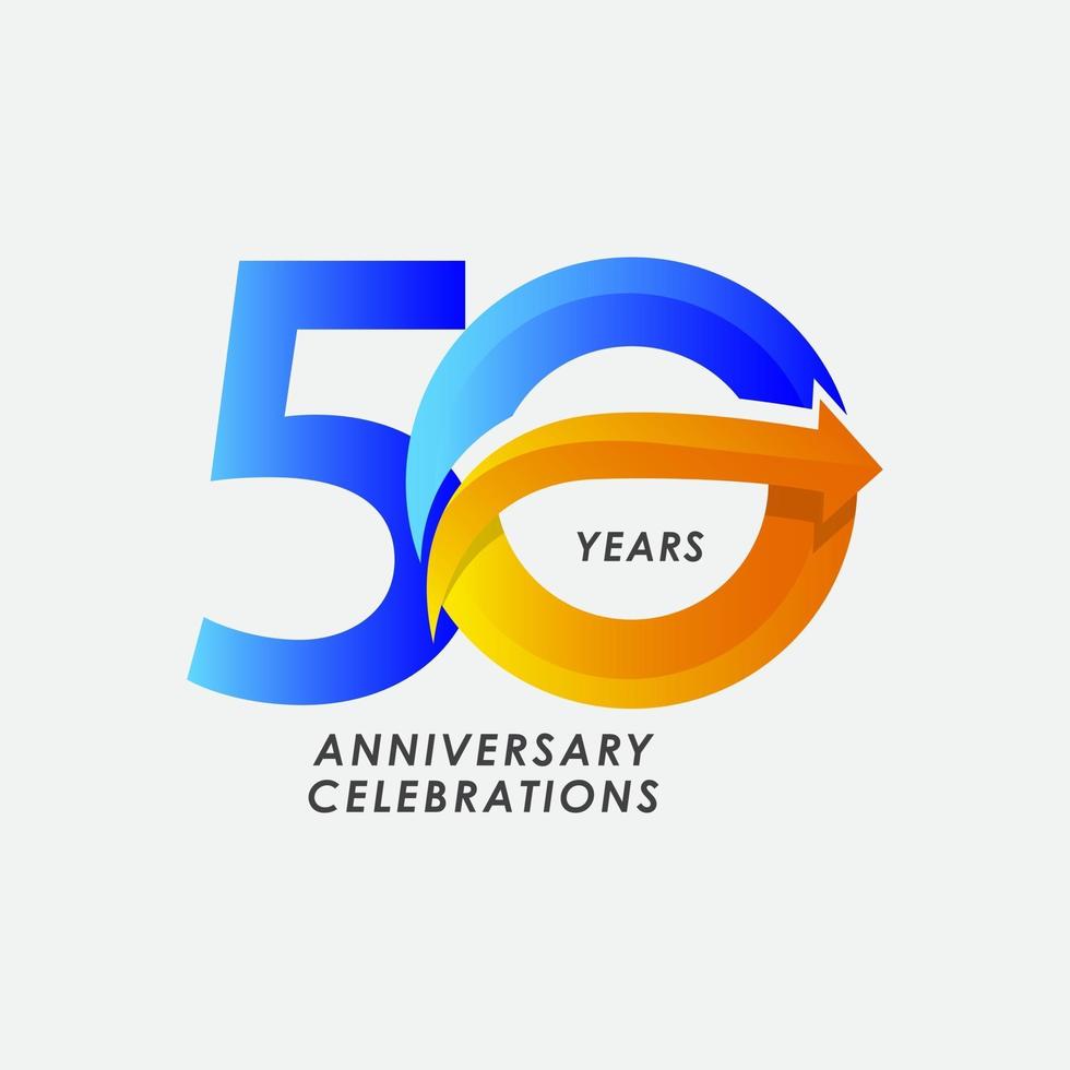 50 Years Anniversary Celebration Number Vector Template Design Illustration