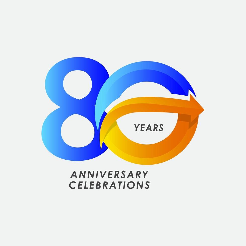 80 Years Anniversary Celebration Number Vector Template Design Illustration