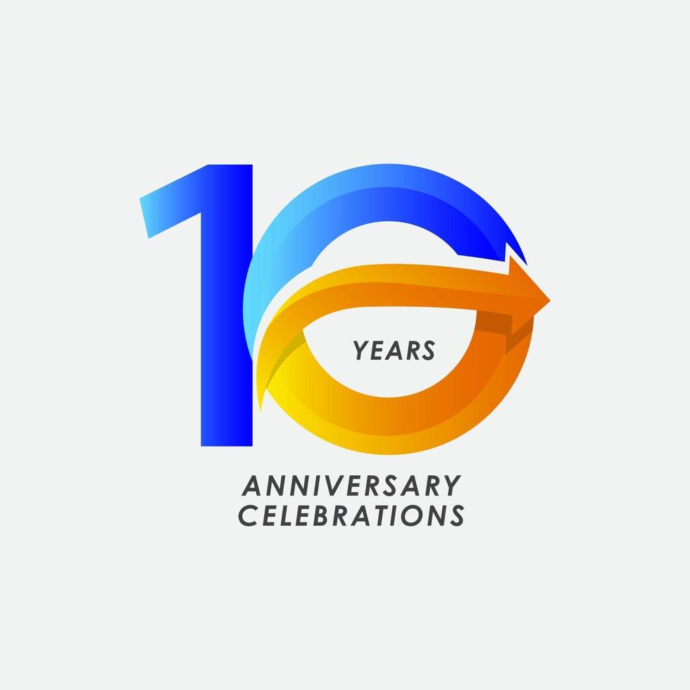 10 Years Anniversary Celebration Number Vector Template Design Illustration