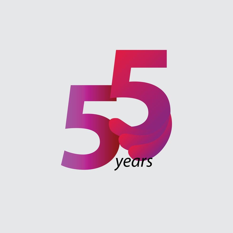 55 Years Anniversary Celebration Vector Template Design Illustration