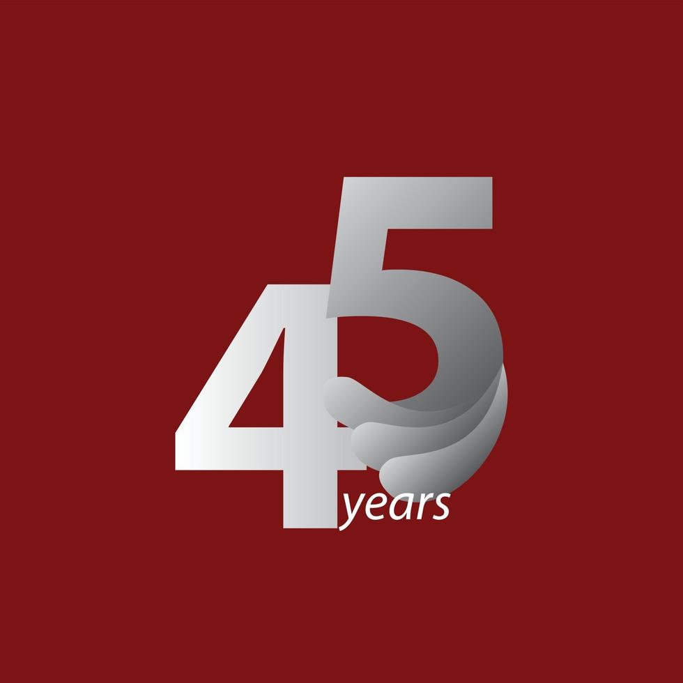 45 Years Anniversary Celebration Vector Template Design Illustration