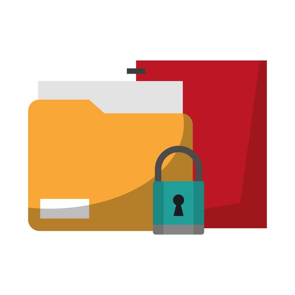 documents and padlock vector