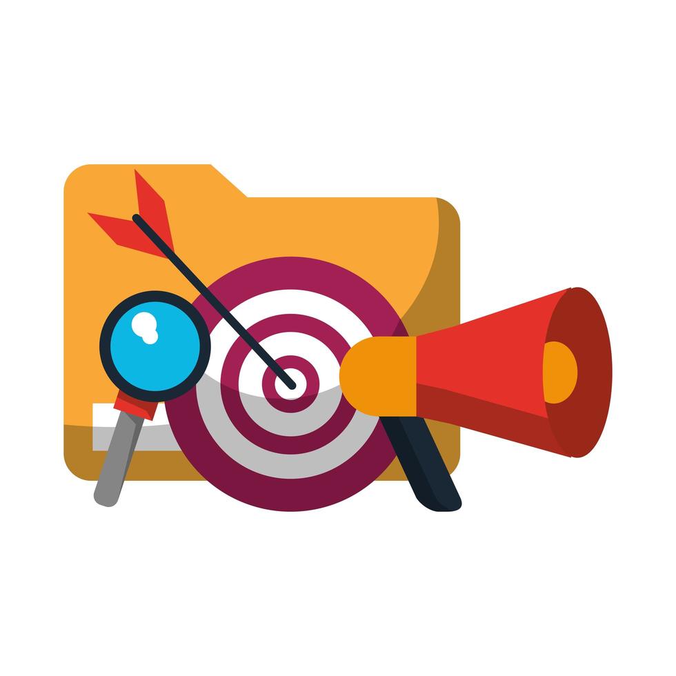 document target and magnifying glass vector