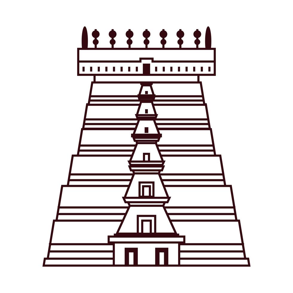 india meenakshi temple vector
