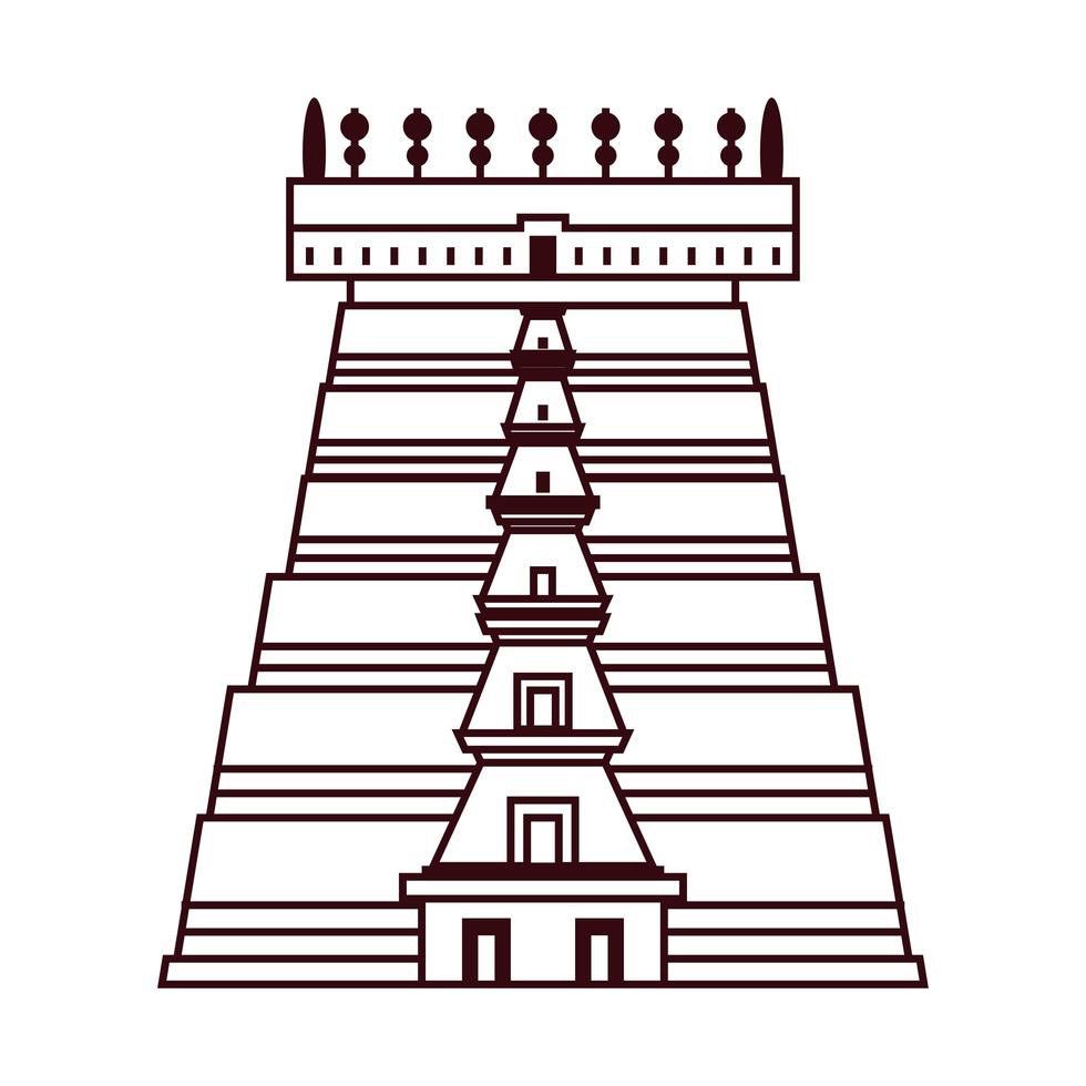 india meenakshi temple vector