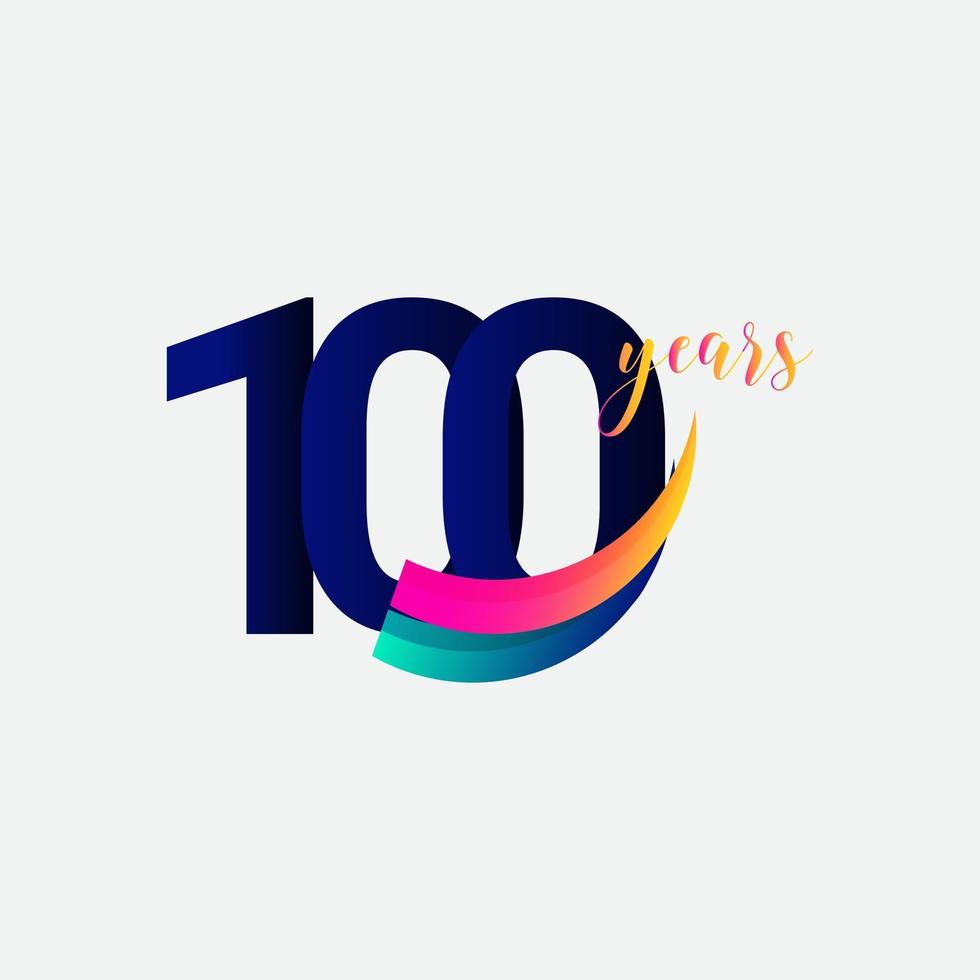 100 Years Anniversary Celebration Number Vector Template Design Illustration