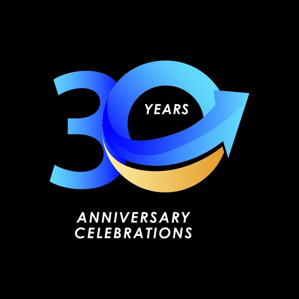 30 Years Anniversary Celebration Number Vector Template Design Illustration