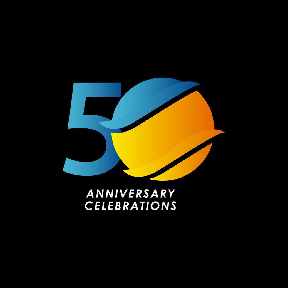 50 Years Anniversary Celebration Number Vector Template Design Illustration