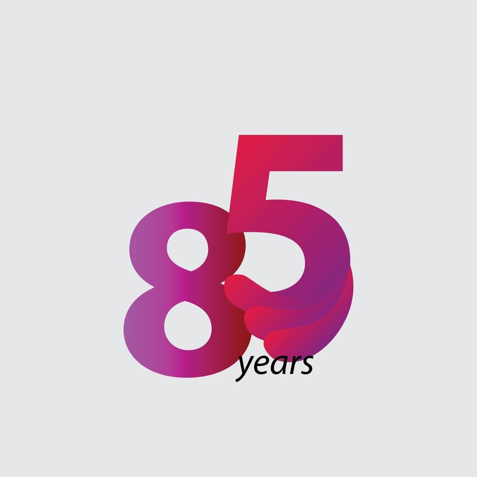 85 Years Anniversary Celebration Vector Template Design Illustration