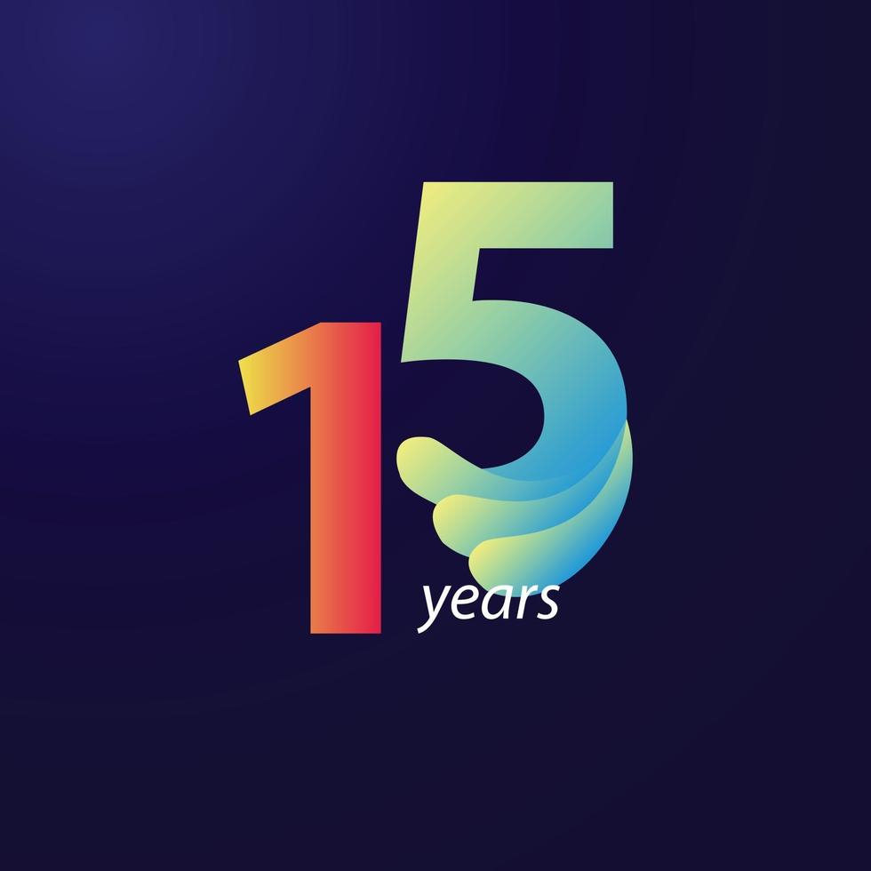 15 Years Anniversary Celebration Vector Template Design Illustration