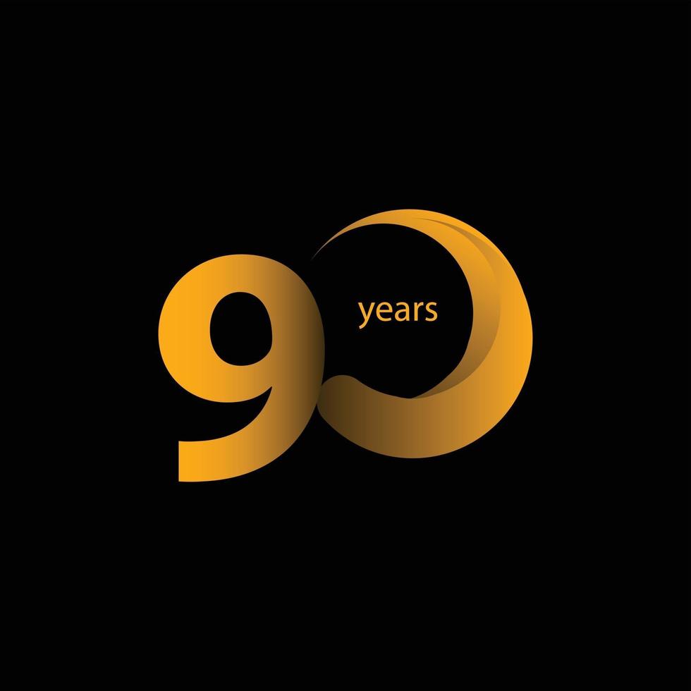 90 Years Anniversary Celebration Vector Template Design Illustration