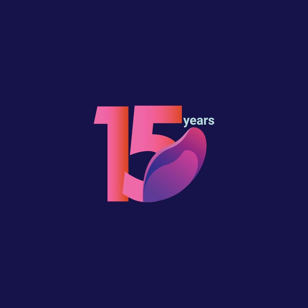 15 Years Anniversary Celebration Vector Template Design Illustration