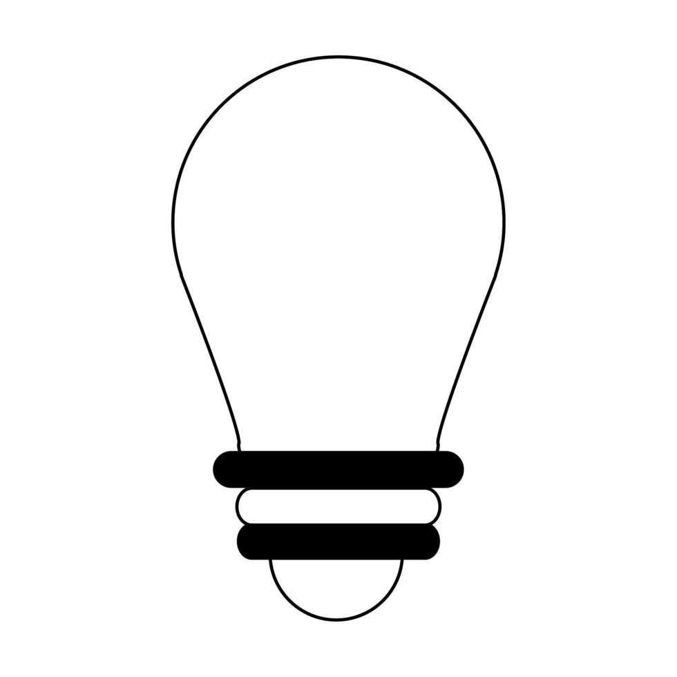 light bulb icon in black and white vector