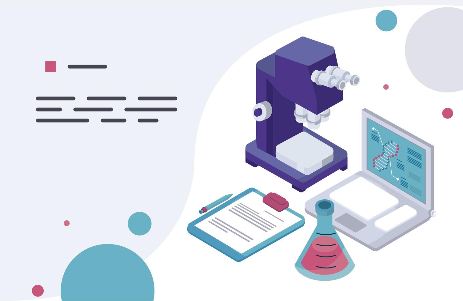 laboratory workplace icons vector