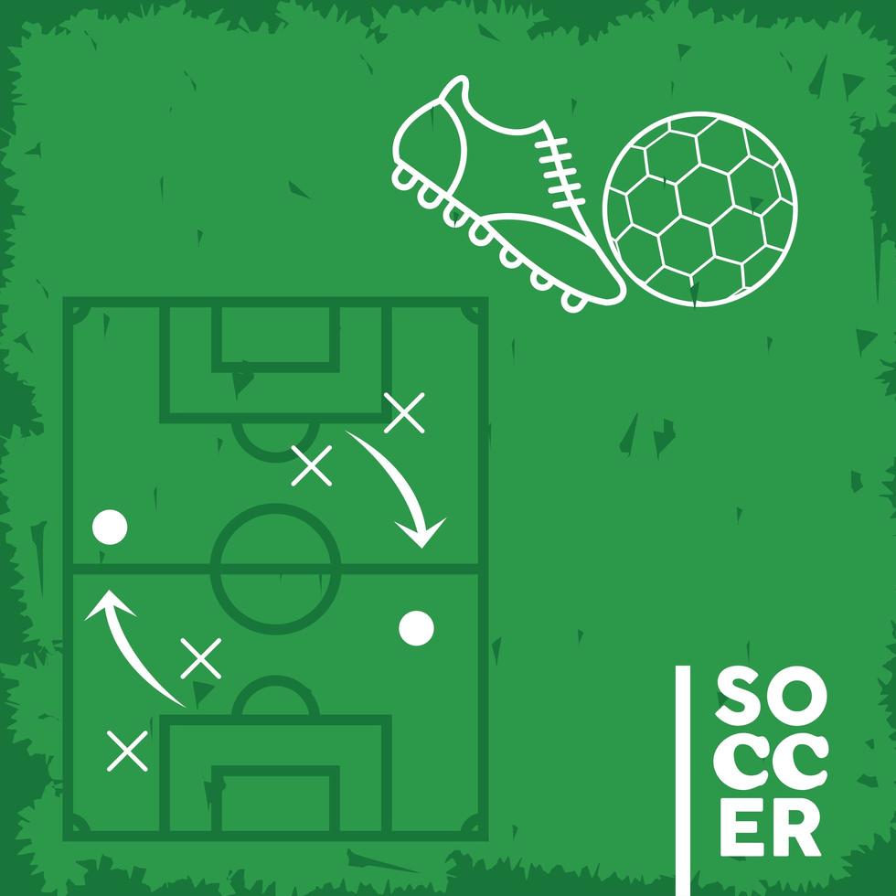 soccer poster with court vector