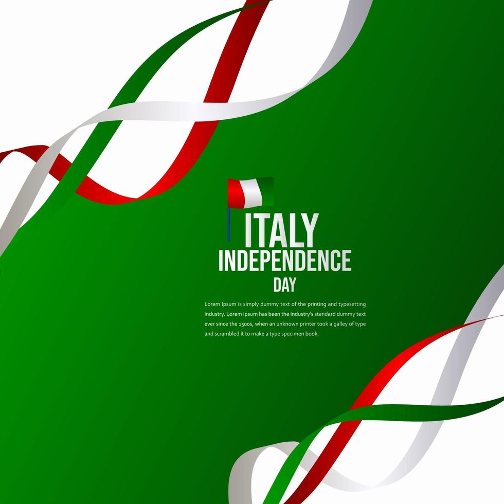 Ilustración de diseño de plantilla de vector de celebración del día de la independencia de Italia