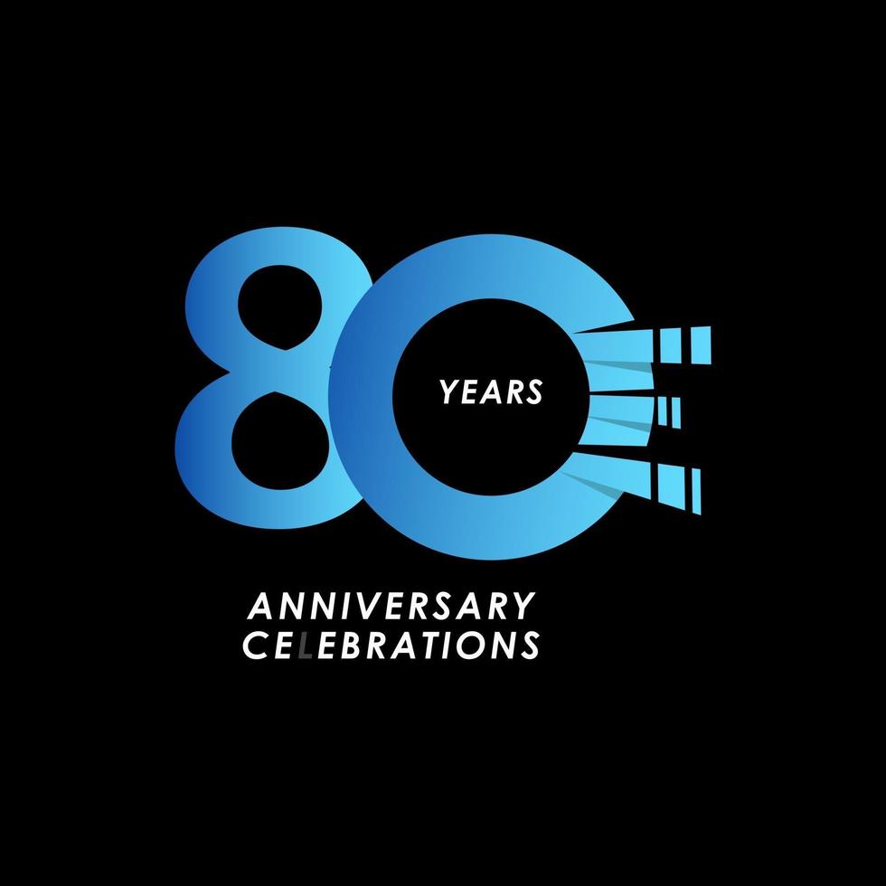 80 Years Anniversary Celebration Number Vector Template Design Illustration