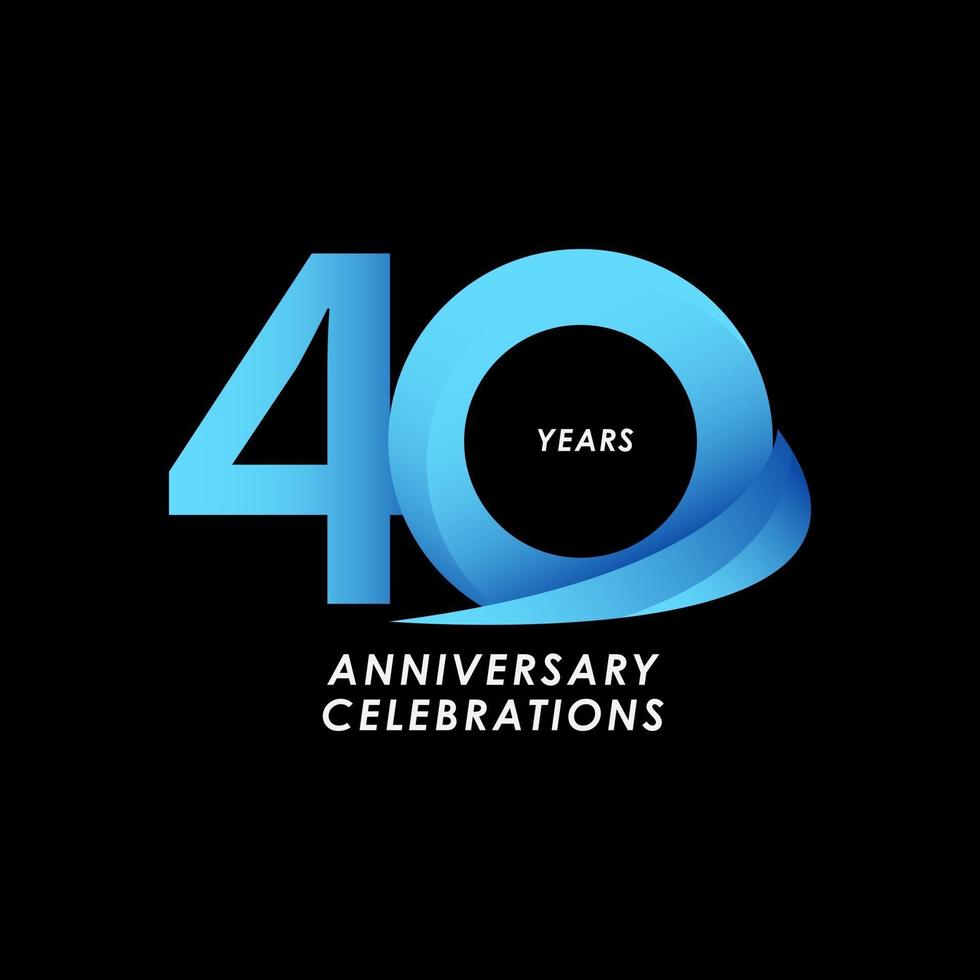 40 Years Anniversary Celebration Number Vector Template Design Illustration
